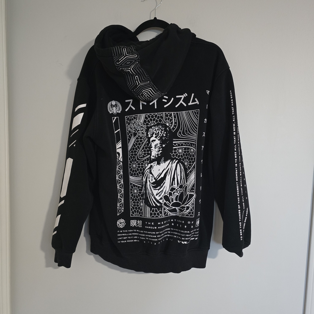 Rage Nation Marcus Aurelius PHILOSOPHER STOIC DIGITAL HIDDEN POCKET HOODIE